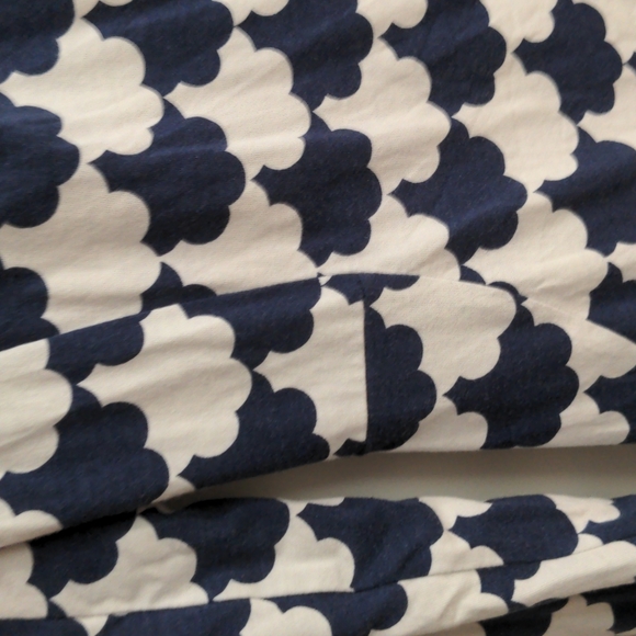 BODEN Cotton 3/4 Blue & White Scallop Pattern Dress  6R - Picture 6 of 8